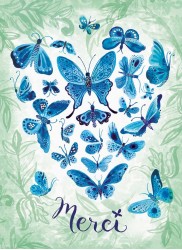 Cœur de papillons bleus