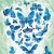 Coeur de papillons bleus - #gra-144